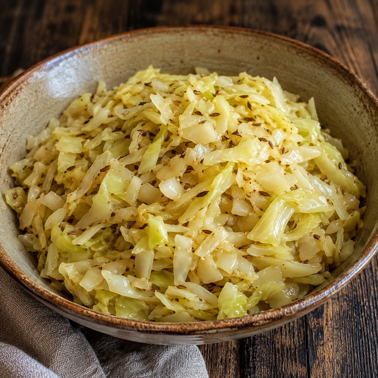 Sommerkraut mit Kümmel und Zwiebel fertig angerichtet