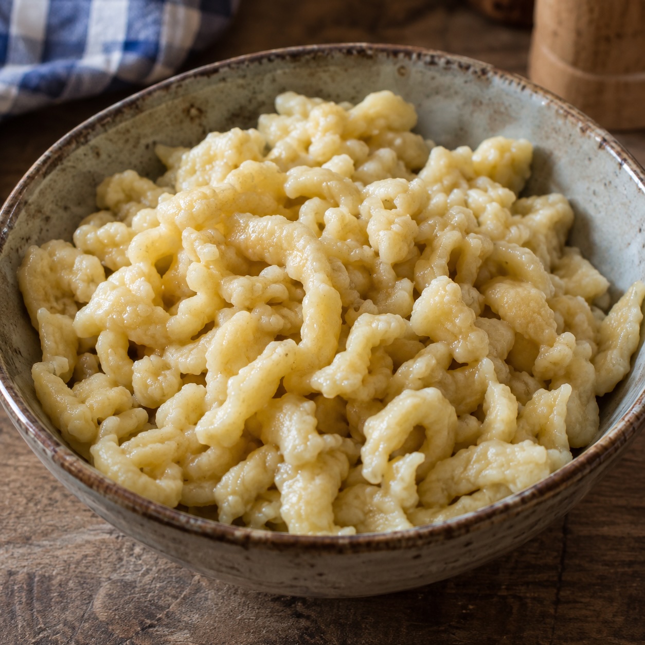 Hausgemachte Spätzle als fertige Beilage