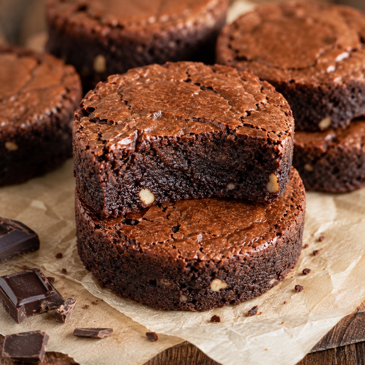Saftiger Schoko-Brownie vom Blech mit Kakao und Mandeln