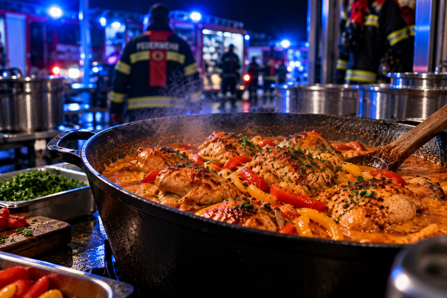 Paprikahendl in cremiger Paprikasauce mit hausgemachten Spätzle