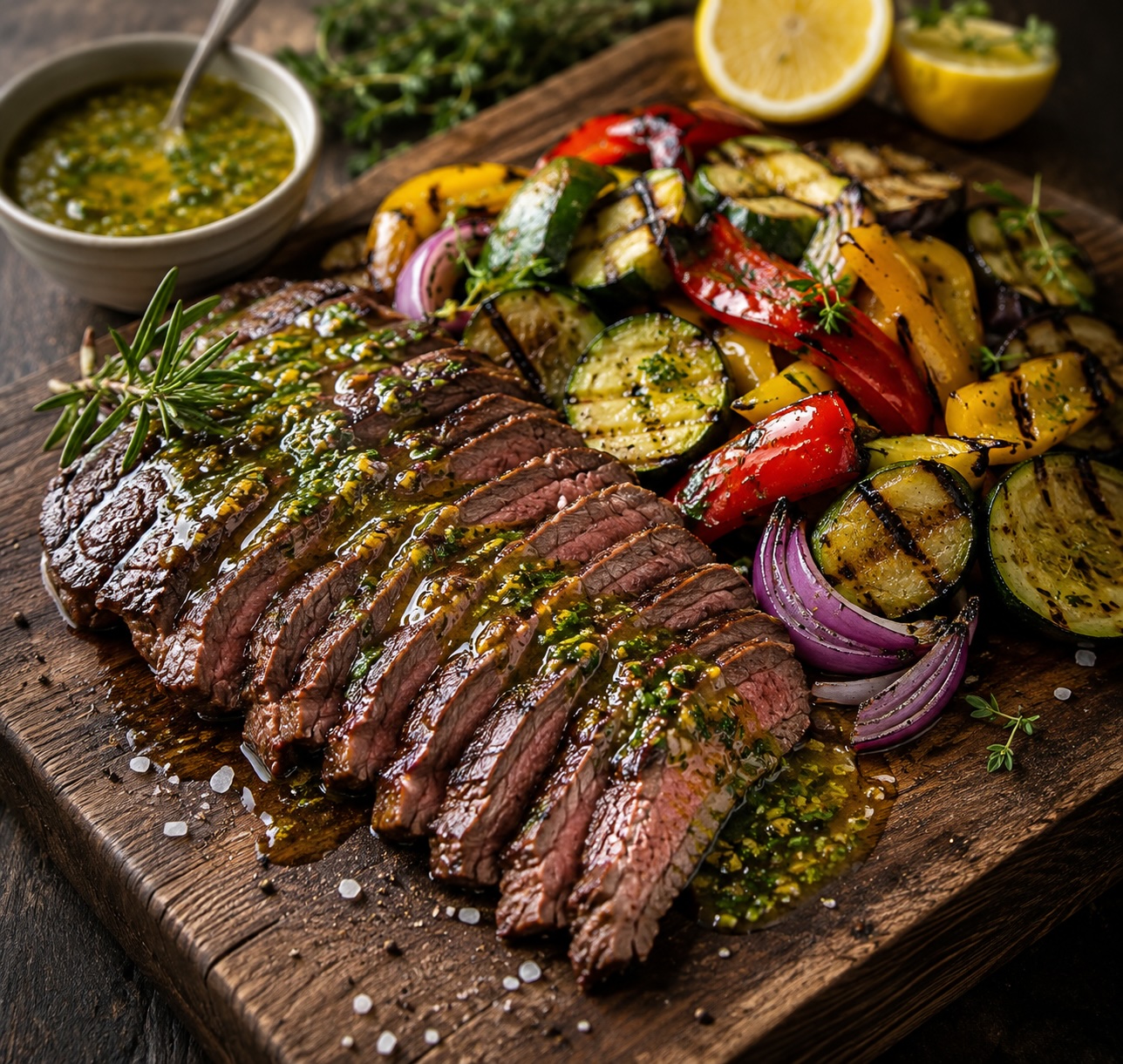Flankensteak mit Grillgemüse