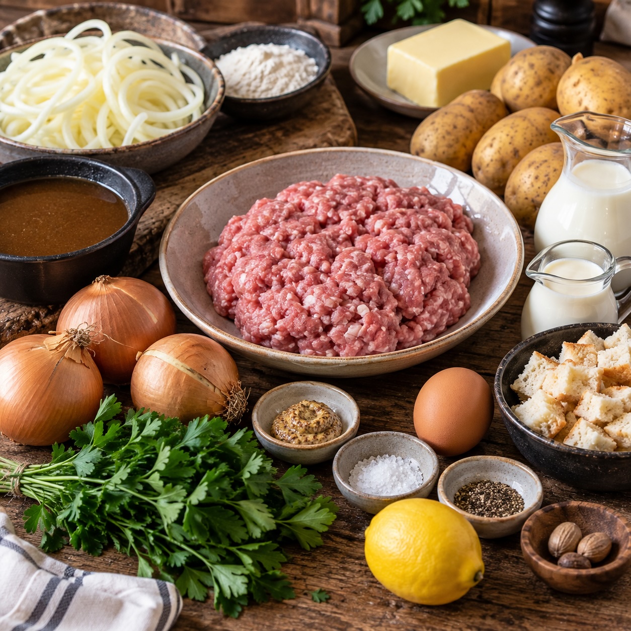 Zutaten für Kalbsbutterschnitzel mit Erdäpfelpüree