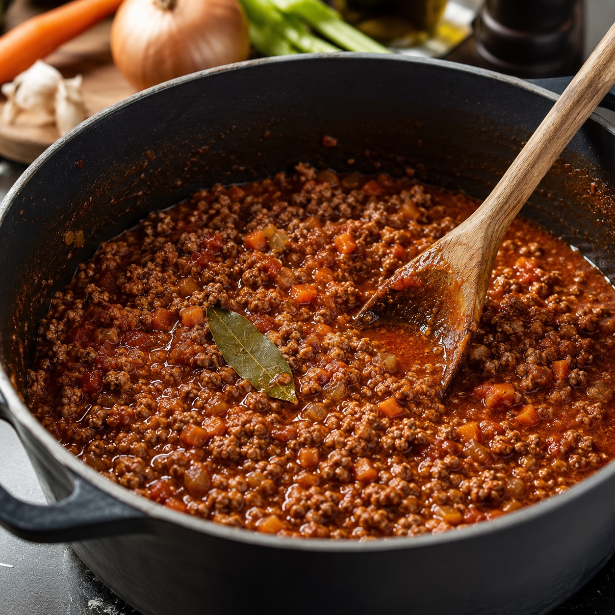 Ragù für klassische Lasagne mit Rinderfaschiertem und Tomaten