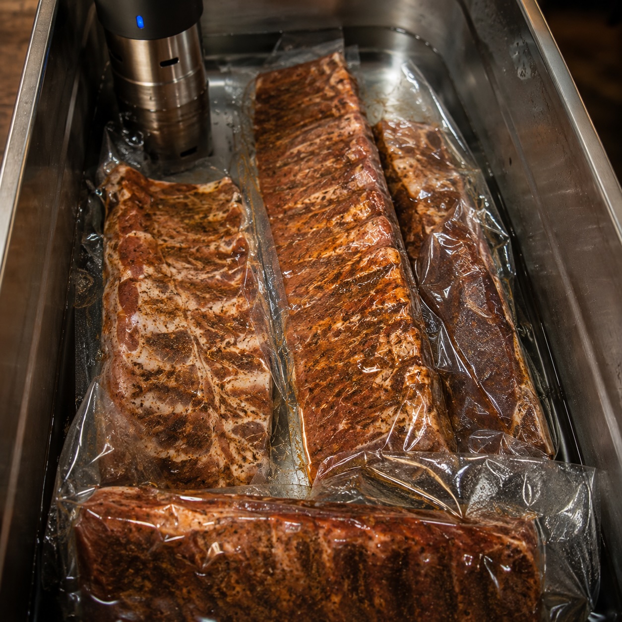 Spareribs während der Sous-vide-Garung
