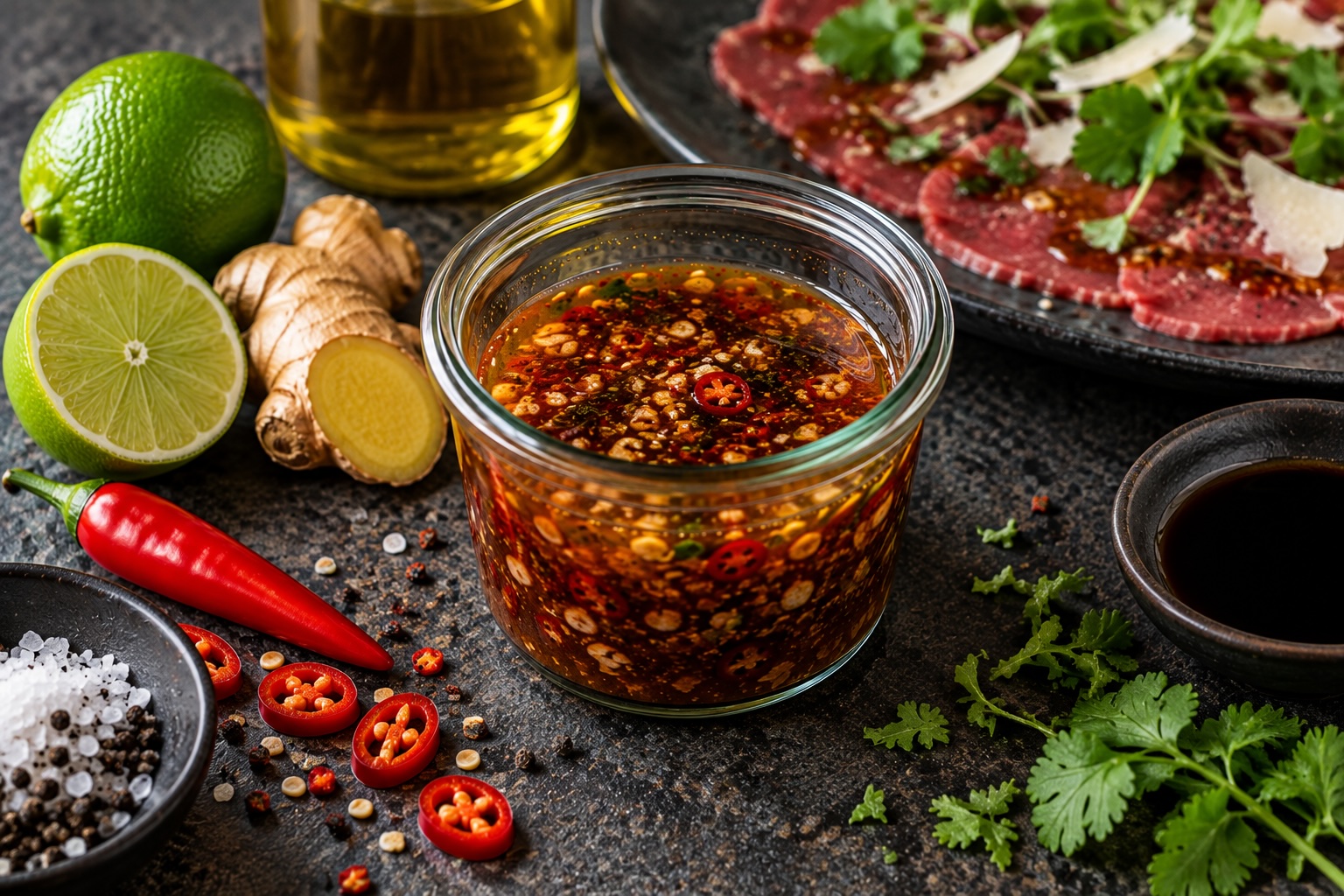 Würzige Marinade für Rindercarpaccio