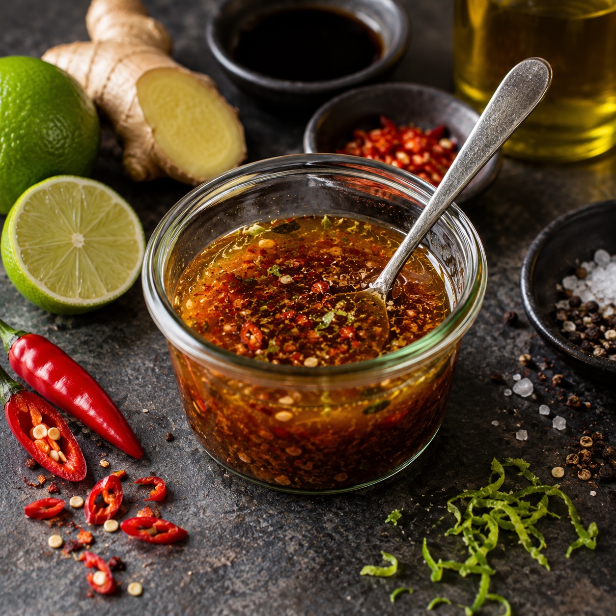 Spicy Marinade mit Chili, Limette und Ingwer