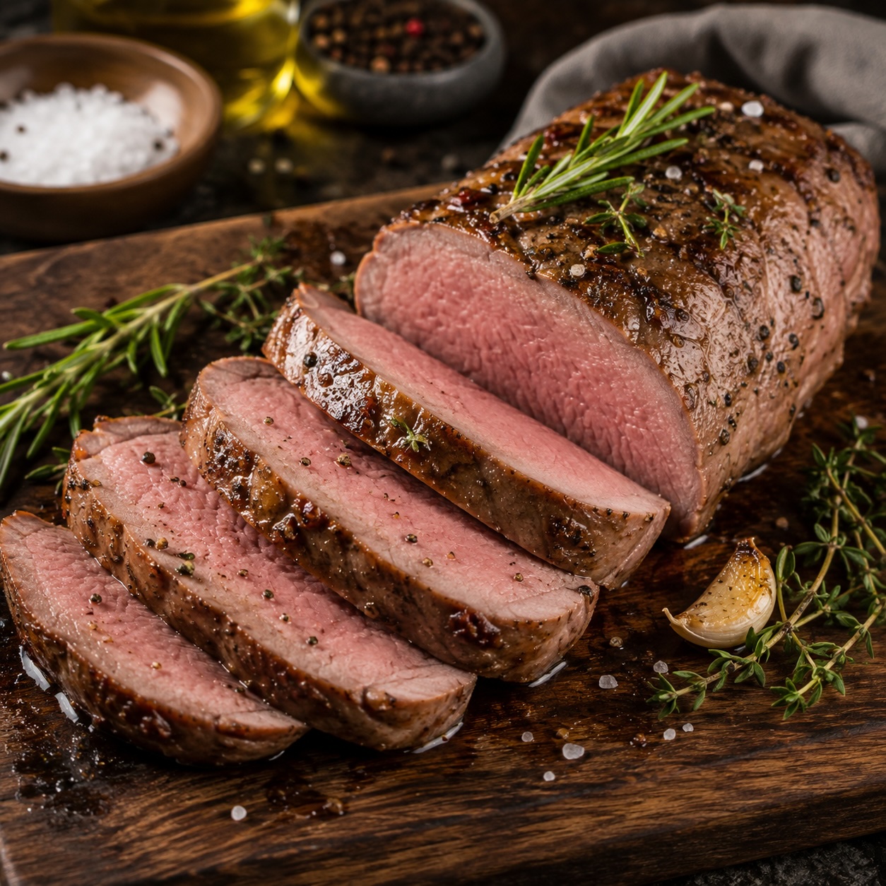 Kalbsrücken Sous-vide perfekt rosa gegart