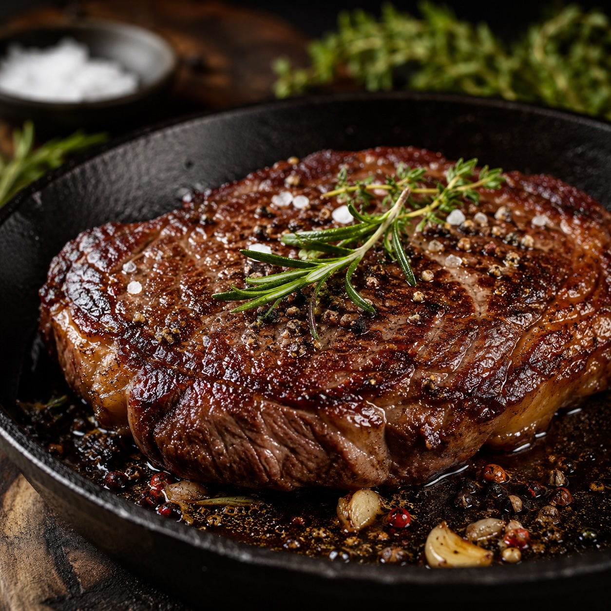 Perfekt gebratenes Rostbratensteak vom Rind