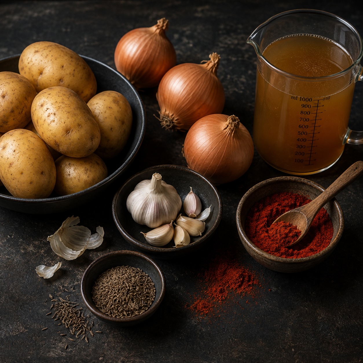 Zutaten für österreichisches Kartoffelgulasch