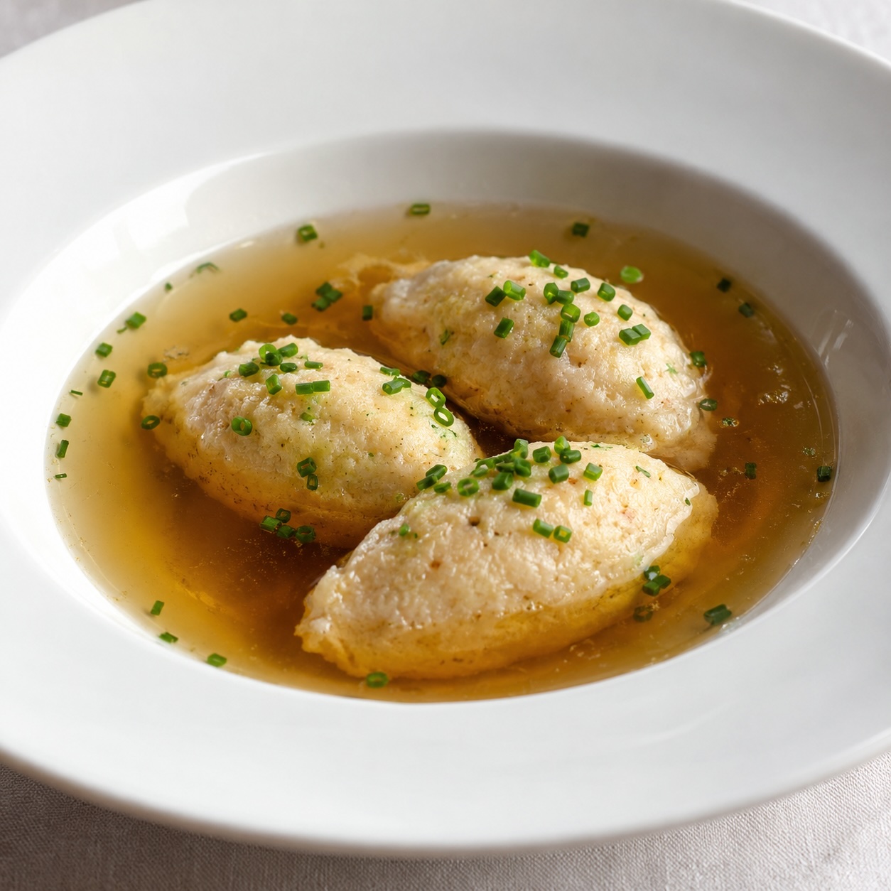 Grießnockerl in klarer Rindsuppe